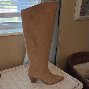 Anne Klein Tan Over the Knee Boots